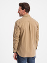Ombre Clothing Světle hnědá pánská košile Ombre Clothing
