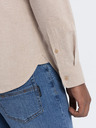Ombre Clothing Béžová pánská košile Ombre Clothing