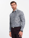 Ombre Clothing Šedá pánská vzorovaná košile Ombre Clothing