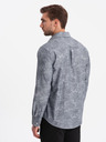 Ombre Clothing Šedá pánská vzorovaná košile Ombre Clothing