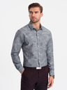 Ombre Clothing Šedá pánská vzorovaná košile Ombre Clothing