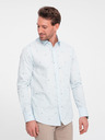 Ombre Clothing Světle modrá pánská vzorovaná košile Ombre Clothing
