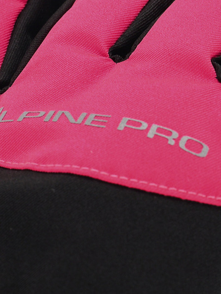 ALPINE PRO Růžovo-černé holčičí rukavice s membránou PTX ALPINE PRO Lordo
