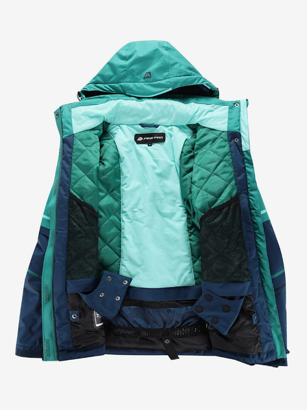 ALPINE PRO Zelená dámská lyžařská bunda s membránou PTX ALPINE PRO Zariba