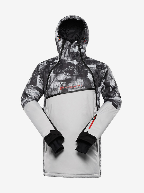 ALPINE PRO Šedá pánská lyžařská bunda ALPINE PRO Omeq