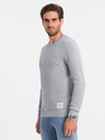 Ombre Clothing Světle šedý pánský svetr Ombre Clothing