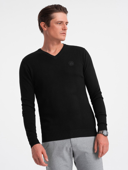Ombre Clothing Černý pánský svetr Ombre Clothing