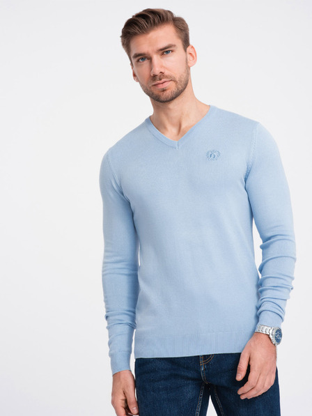 Ombre Clothing Světle modrý pánský svetr Ombre Clothing