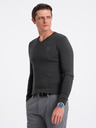 Ombre Clothing Tmavě šedý pánský svetr Ombre Clothing