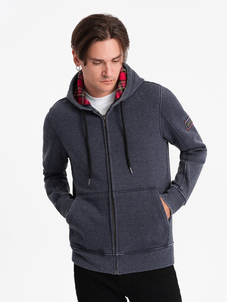 Ombre Clothing Tmavě šedá pánská mikina Ombre Clothing