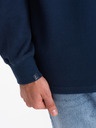 Ombre Clothing Tmavě modrá pánská basic mikina s límečkem Ombre Clothing