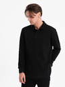 Ombre Clothing Černá pánská basic mikina s límečkem Ombre Clothing