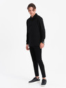Ombre Clothing Černá pánská basic mikina s límečkem Ombre Clothing