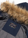 Ombre Clothing Tmavě modrá pánská zimní bunda s umělým kožíškem Ombre Clothing Alaskan
