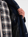 Ombre Clothing Tmavě modrá pánská zimní bunda s umělým kožíškem Ombre Clothing Alaskan