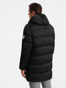 Ombre Clothing Černý pánský zimní prošívaný kabát Ombre Clothing