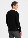 Ombre Clothing Černý pánský svetr s košilovým límcem Ombre Clothing