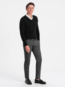 Ombre Clothing Černý pánský svetr s košilovým límcem Ombre Clothing