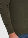 Ombre Clothing Zelený pánský svetr s košilovým límcem Ombre Clothing