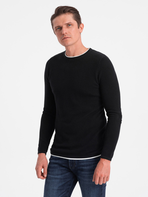 Ombre Clothing Černý pánský svetr Ombre Clothing