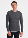 Ombre Clothing Tmavě šedý pánský svetr Ombre Clothing
