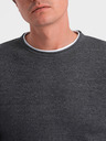 Ombre Clothing Tmavě šedý pánský svetr Ombre Clothing