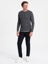 Ombre Clothing Tmavě šedý pánský svetr Ombre Clothing