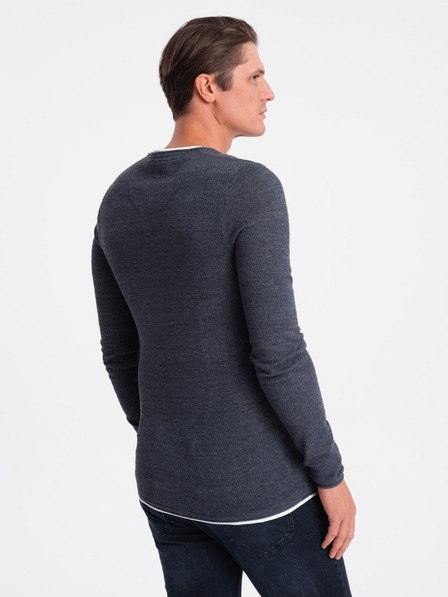 Ombre Clothing Tmavě modrý pánský svetr Ombre Clothing