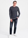 Ombre Clothing Tmavě modrý pánský svetr Ombre Clothing