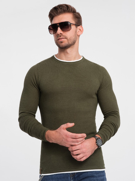 Ombre Clothing Khaki pánský svetr Ombre Clothing