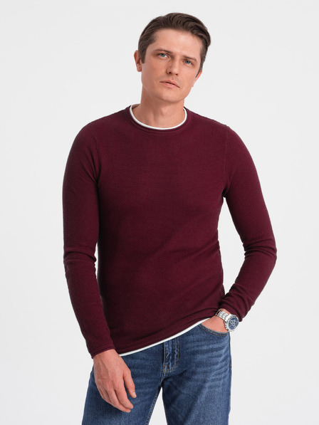 Ombre Clothing Vínový pánský svetr Ombre Clothing