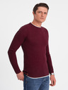 Ombre Clothing Vínový pánský svetr Ombre Clothing