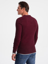 Ombre Clothing Vínový pánský svetr Ombre Clothing