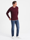 Ombre Clothing Vínový pánský svetr Ombre Clothing