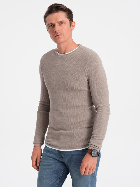 Ombre Clothing Béžový pánský svetr Ombre Clothing