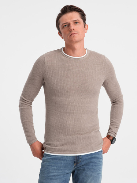 Ombre Clothing Béžový pánský svetr Ombre Clothing