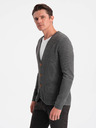 Ombre Clothing Šedý pánský kardigan s kapsami Ombre Clothing