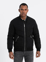 Ombre Clothing Černý pánský prošívaný bomber Ombre Clothing