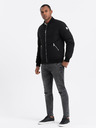 Ombre Clothing Černý pánský prošívaný bomber Ombre Clothing