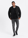 Ombre Clothing Černý pánský prošívaný bomber Ombre Clothing