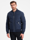 Ombre Clothing Tmavě modrý pánský prošívaný bomber Ombre Clothing