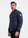 Ombre Clothing Tmavě modrý pánský prošívaný bomber Ombre Clothing