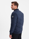 Ombre Clothing Tmavě modrý pánský prošívaný bomber Ombre Clothing
