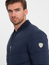 Ombre Clothing Tmavě modrý pánský prošívaný bomber Ombre Clothing