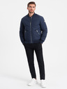 Ombre Clothing Tmavě modrý pánský prošívaný bomber Ombre Clothing