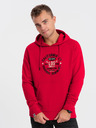 Ombre Clothing Červená pánská mikina s potiskem Ombre Clothing
