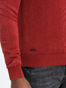 Ombre Clothing Červený pánský basic svetr s véčkovým výstřihem Ombre Clothing