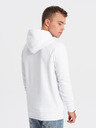 Ombre Clothing Bílá pánská mikina s kapucí Ombre Clothing