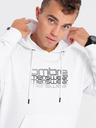 Ombre Clothing Bílá pánská mikina s kapucí Ombre Clothing
