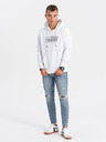 Ombre Clothing Bílá pánská mikina s kapucí Ombre Clothing